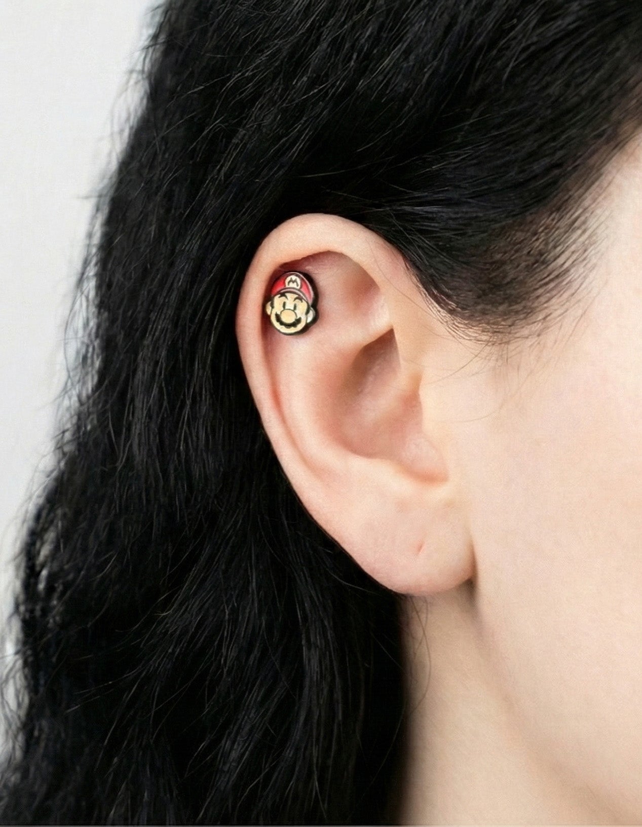 Super Mario Question Box/Star Barbell Ball Earring (Handmade in Korea)