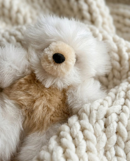 Real Alpaca Teddy Bear Bag Charm Keychain 20cm — Peruvian Fur, Urban Kitsch K-Style