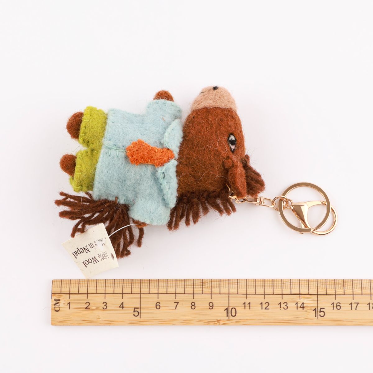 Handmade Wool Felt Animal Keychain - Bear, Rabbit, Hedgehog & Croc | Nepal Artisan Bag Charm