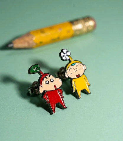 Crayon Shin-chan Mismatch Earrings — The K-Style Staple