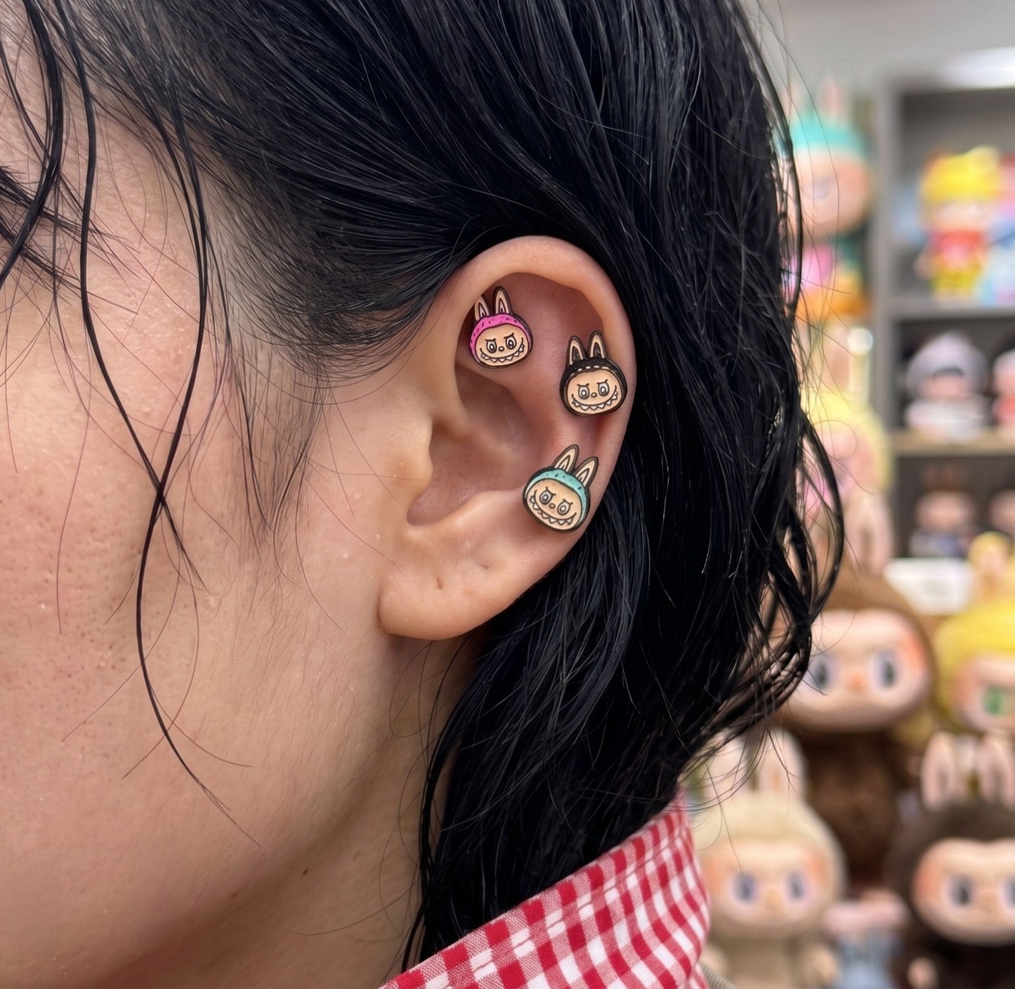 Labubu Ear Stack Set — 5 Character Studs | Wear Your Toys | Handmade in Korea