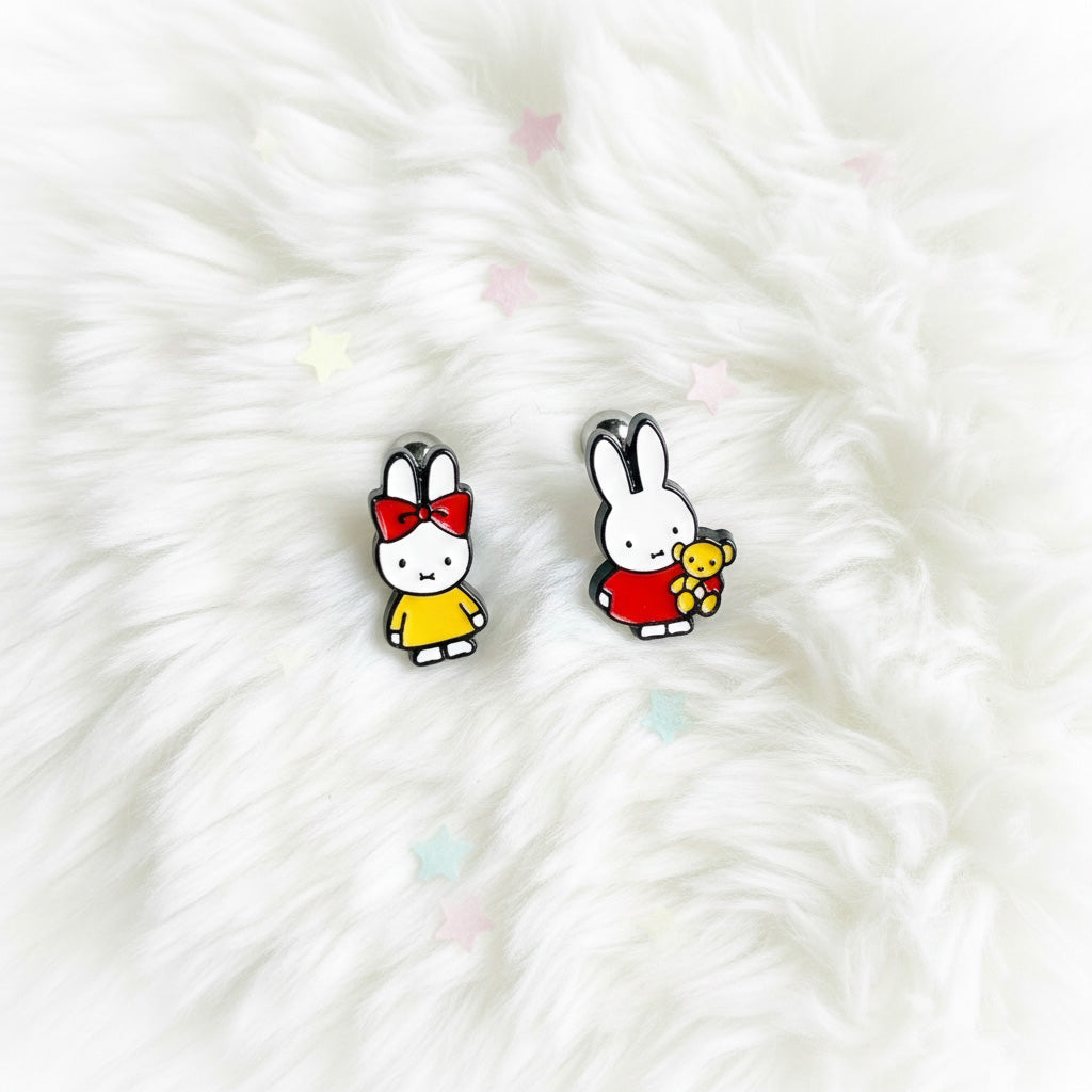 Premium Miffy (Nijntje) Enamel Piercing - Surgical Steel Cartilage Helix Conch Stud