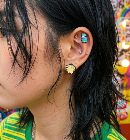 Micro CZ Triangle & Square Surgical Steel Barbell Piercing — 3 Colors