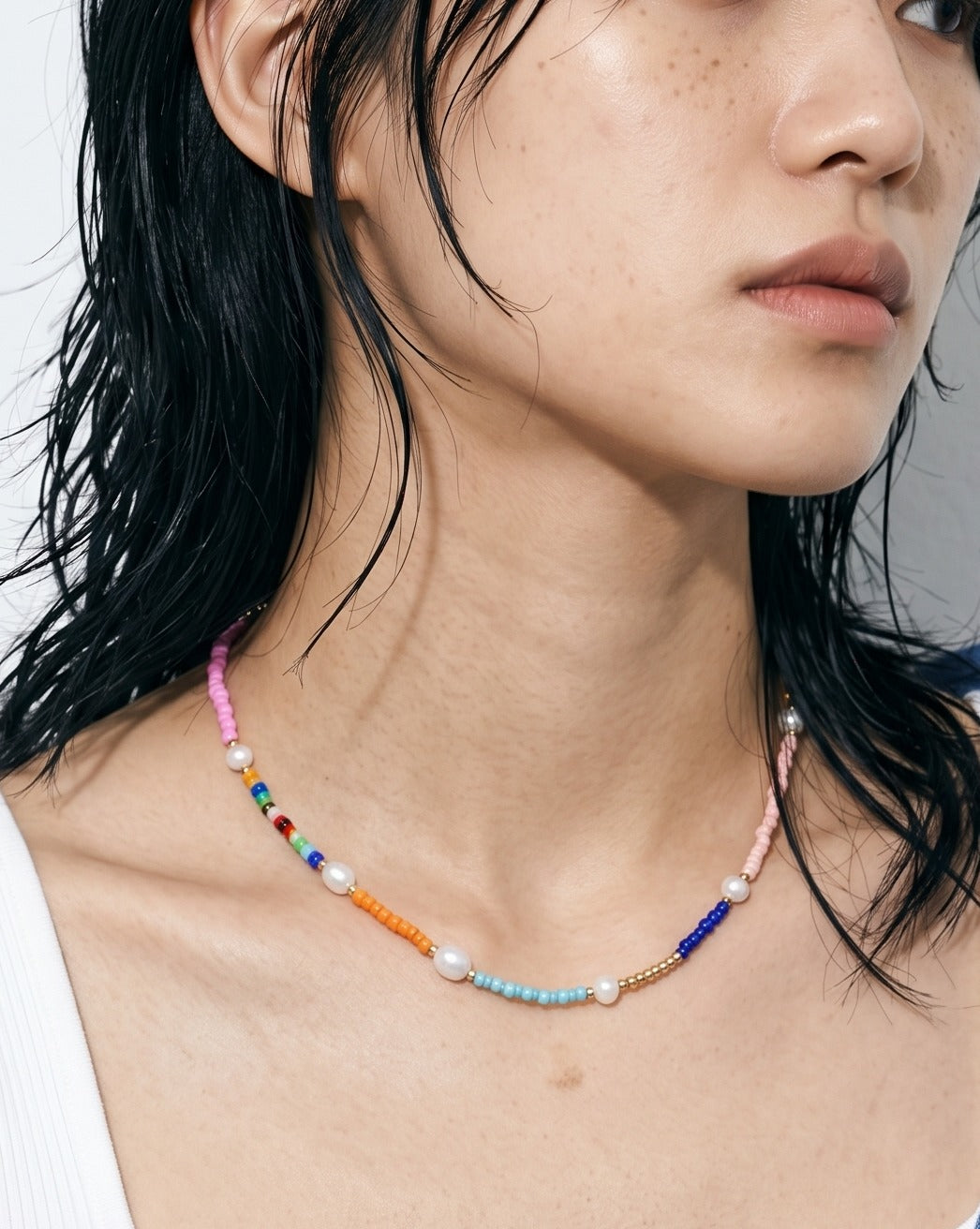 Colorful Freshwater Pearl Seed Bead Necklace | Vacation Jewelry