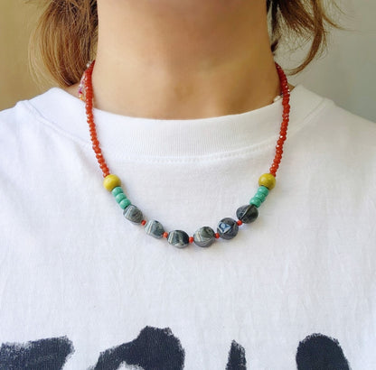 Colorful Beaded Choker Necklace - Y2K Summer Aesthetic Jewelry (5 Colors)