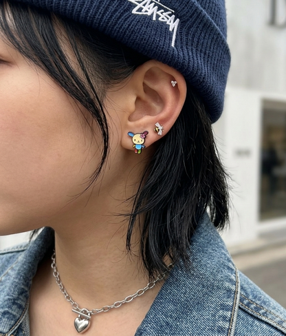 Bumblebee CZ Enamel Cartilage Piercing Stud – Surgical Steel (Single)