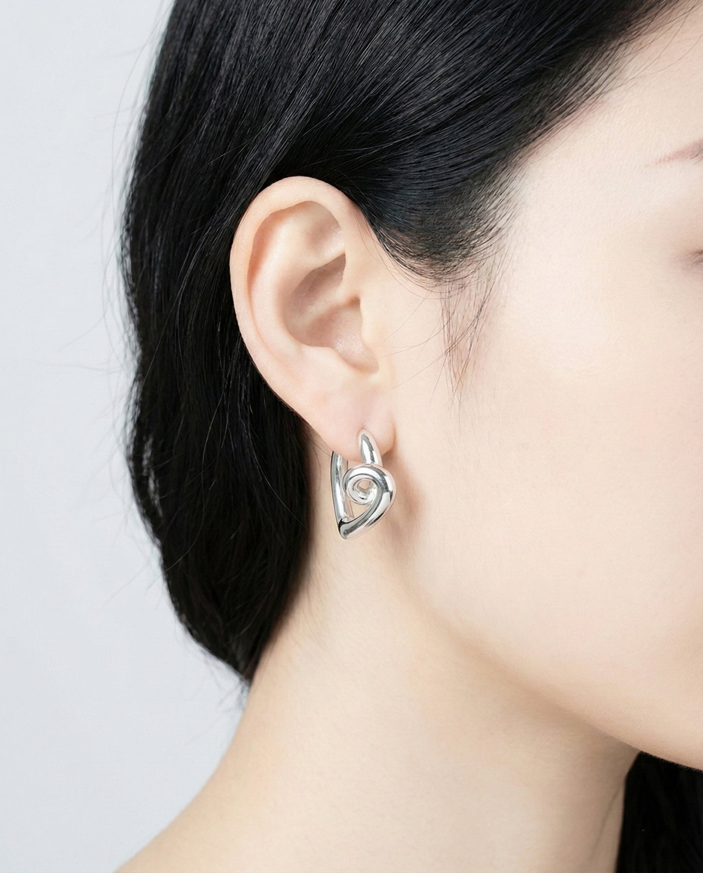 Twisted Heart Huggie Earrings - Love Knot Hoops