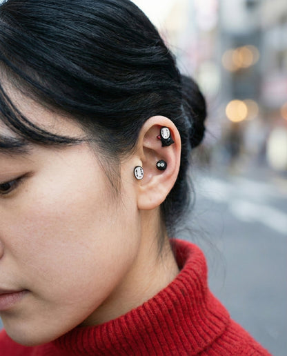 Spirited Away No-Face Kaonashi Stud Earrings Set - 4 Designs (Heart/Gold/Face/Barbell) | Surgical Steel