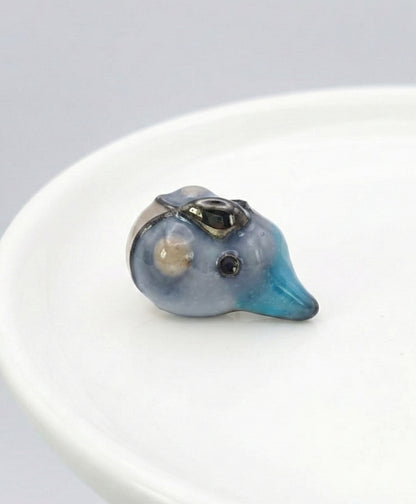 Handmade Cockatiel & Blue Parrot Stud Earrings Pair | Hypoallergenic Titanium Post | Korean Kawaii Animal Jewelry