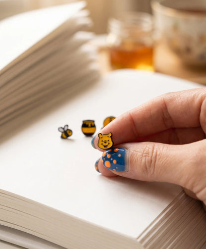 Vintage Winnie the Pooh Enamel Stud Set (4-Piece) | K-Style Kidult Earrings