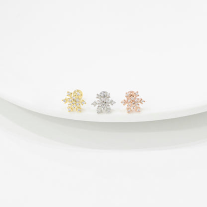 Winter Snowflake Stud Earrings – 2 Styles in Gold, Silver & Rose Gold | 8TTITTO8