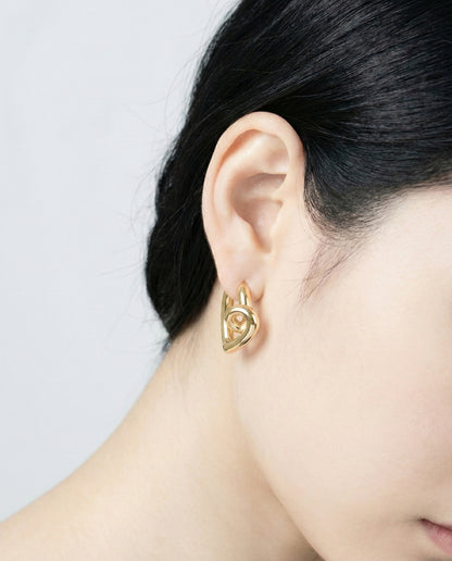 Twisted Heart Huggie Earrings - Love Knot Hoops