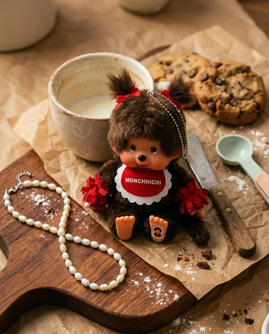 Monchhichi Cheerleader Plush Keychain Bag Charm | Yellow & Red