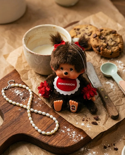 Monchhichi Cheerleader Plush Keychain Bag Charm | Yellow & Red