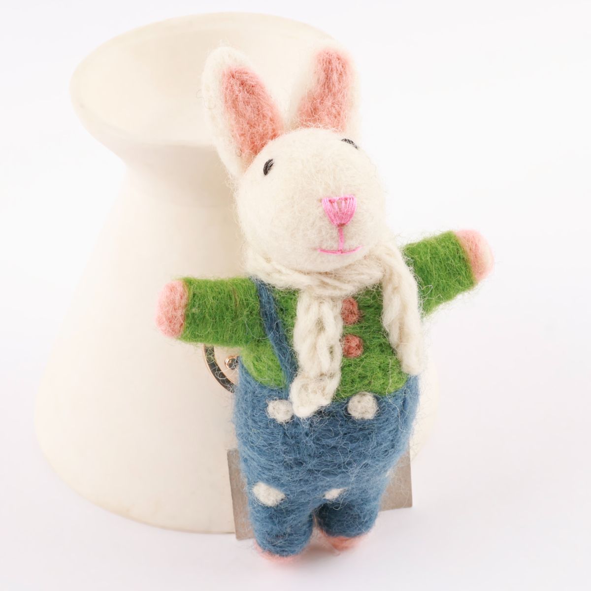 Handmade Wool Felt Animal Keychain - Bear, Rabbit, Hedgehog & Croc | Nepal Artisan Bag Charm