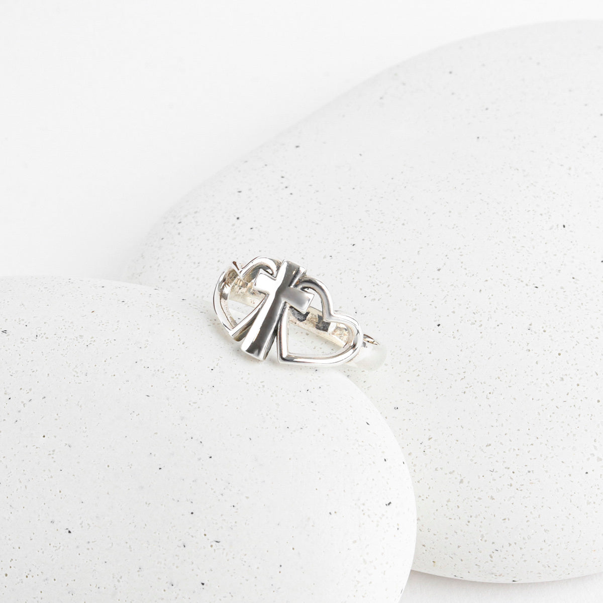 925 Sterling Silver Vintage Ring - Claddagh, Cupid Arrow & Heart Cross
