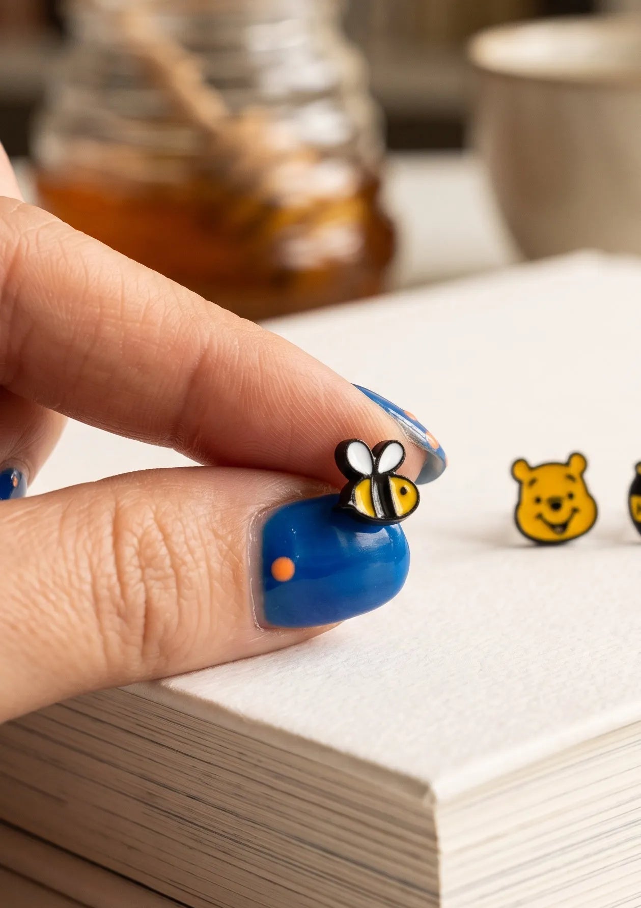 Vintage Winnie the Pooh Enamel Stud Set (4-Piece) | K-Style Kidult Earrings