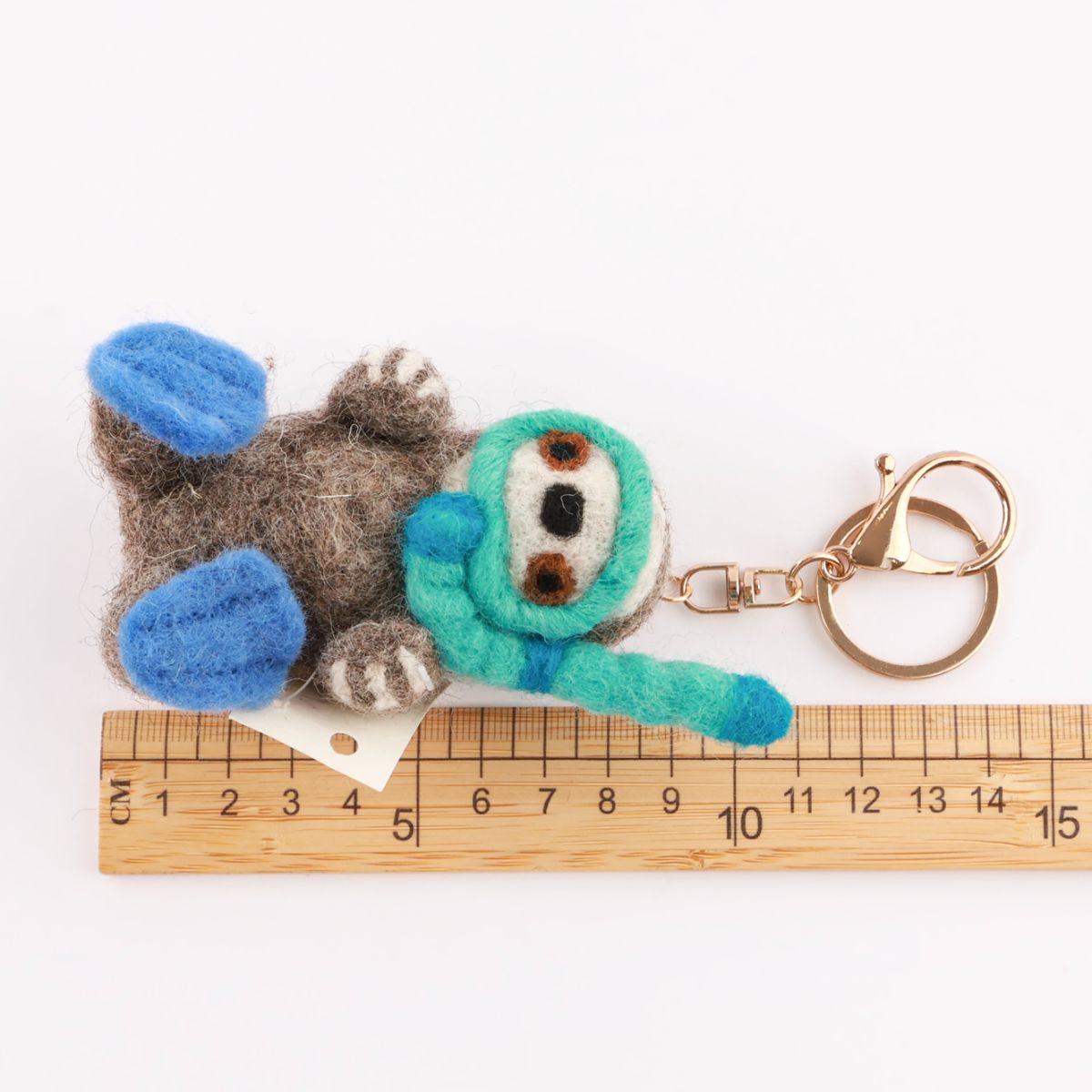Handmade Nepal Wool Felt Animal Keychain - Cute Otter Red Panda Turtle Sheep | Unique Eco Gift