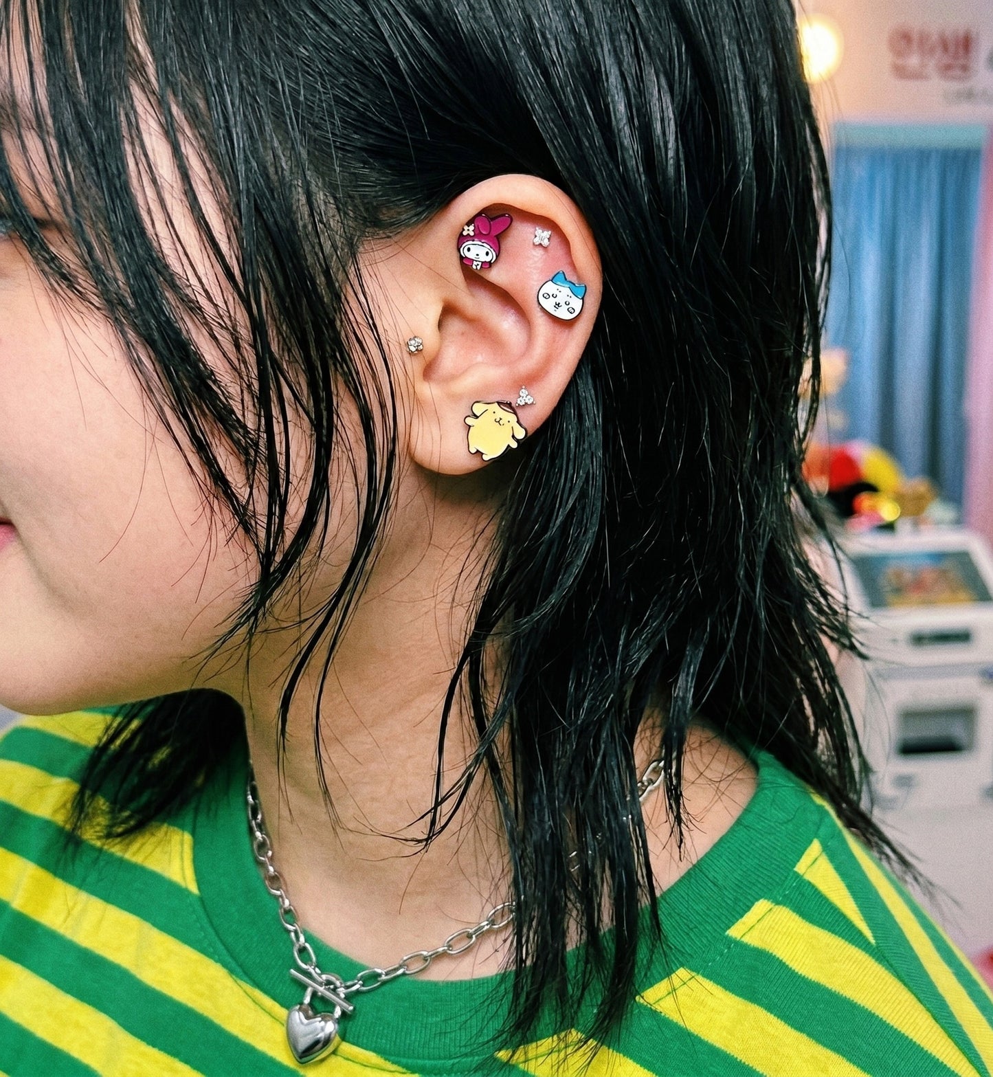 Micro CZ Triangle & Square Surgical Steel Barbell Piercing — 3 Colors