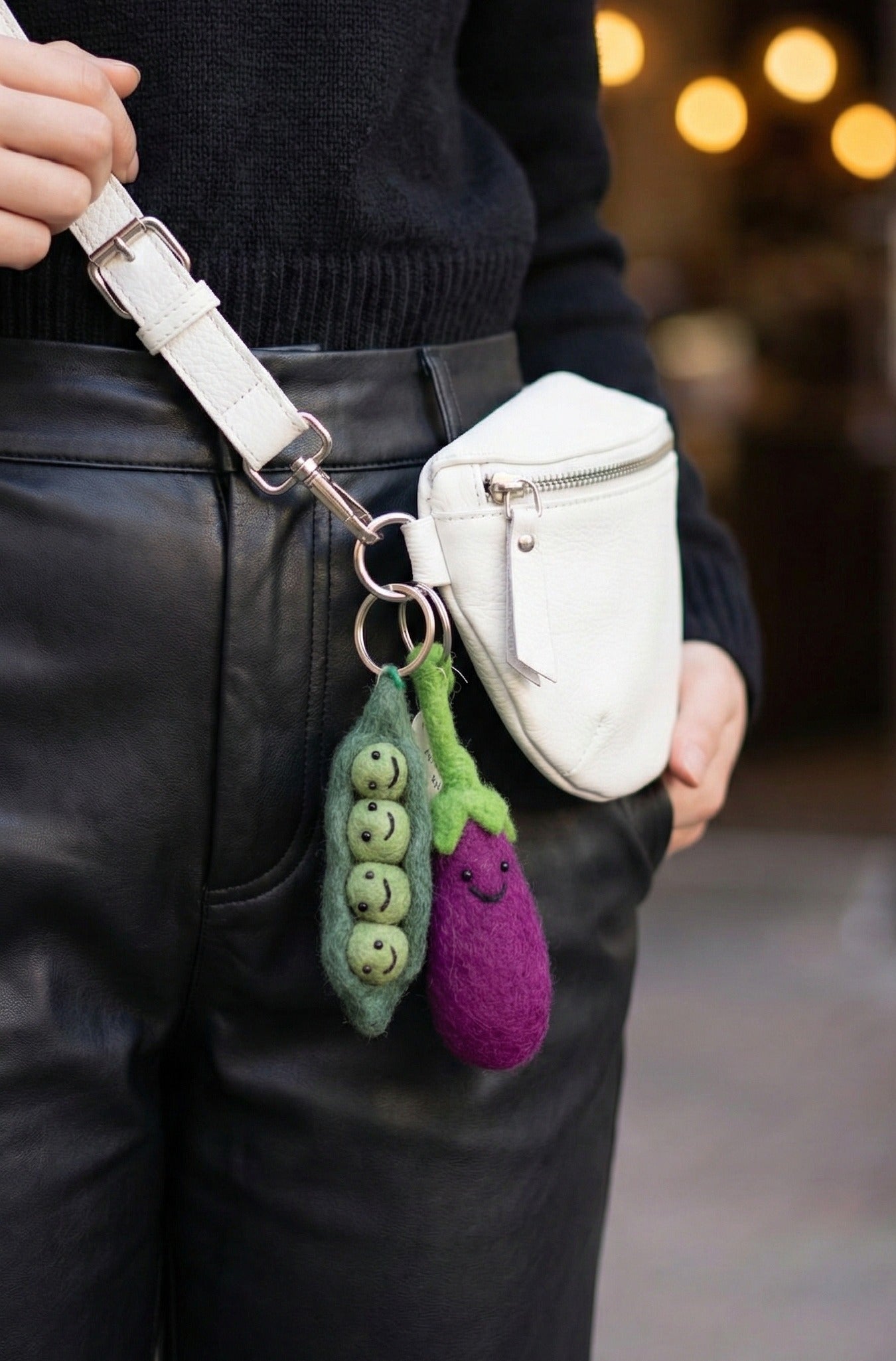 Handmade Nepal Wool Felt Vegetable Keychain Set - 5 Styles