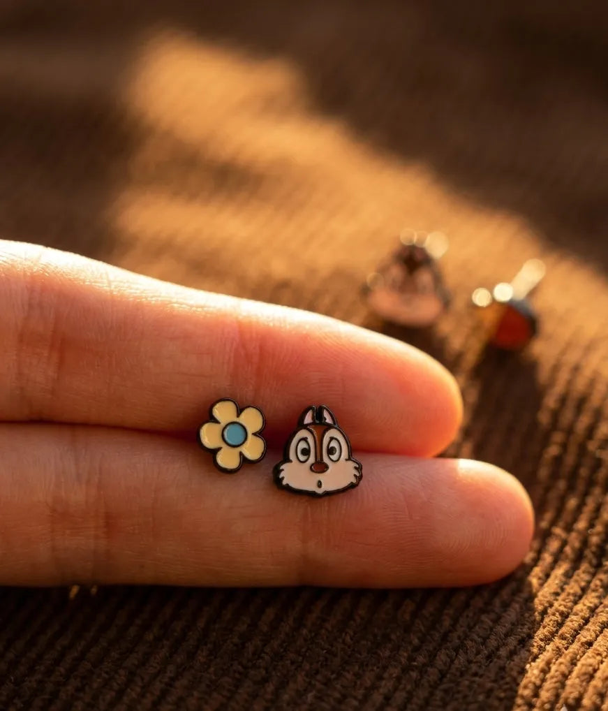 Chip 'n Dale 4-Piece Enamel Stud Set — Mix, Stack, Mismatch