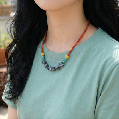 Colorful Beaded Choker Necklace - Y2K Summer Aesthetic Jewelry (5 Colors)