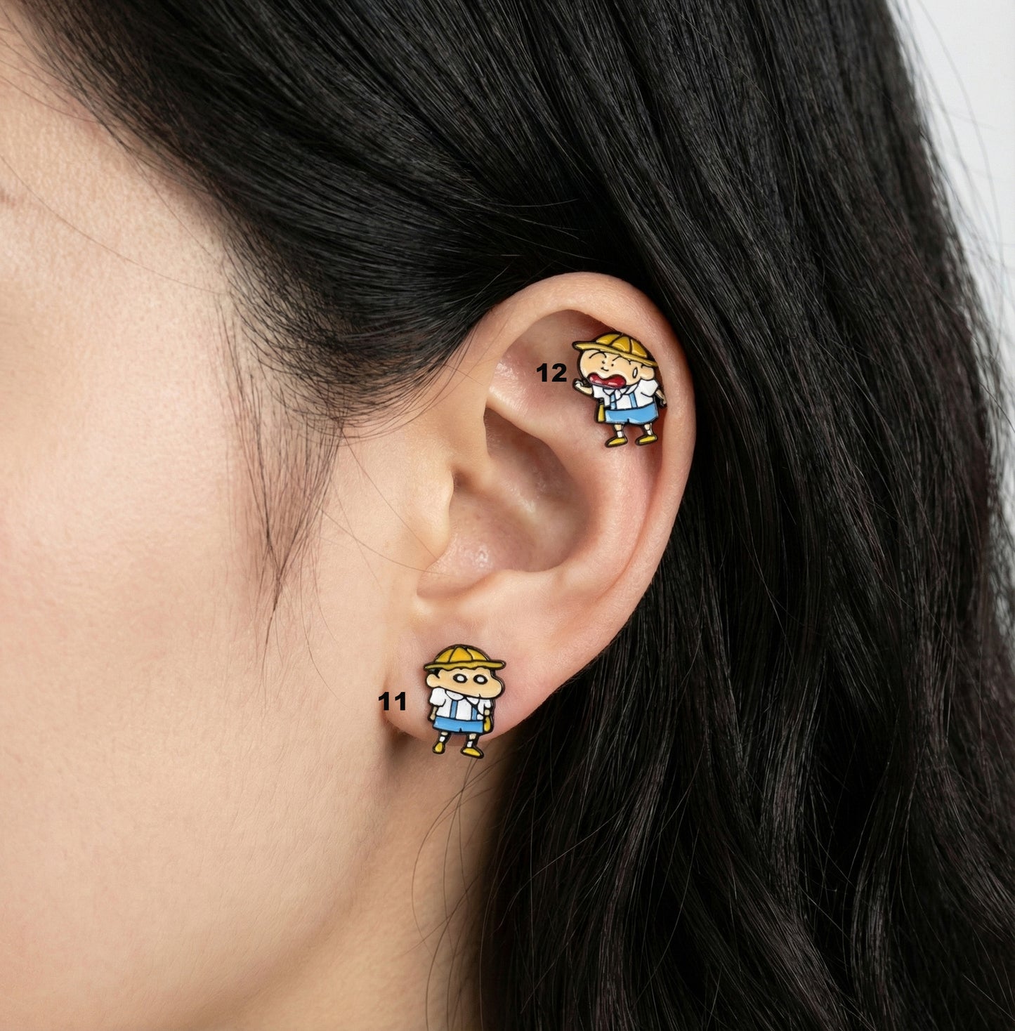 Kindergarten uniform Shin-chan earring on helix piercing - kawaii anime jewelry