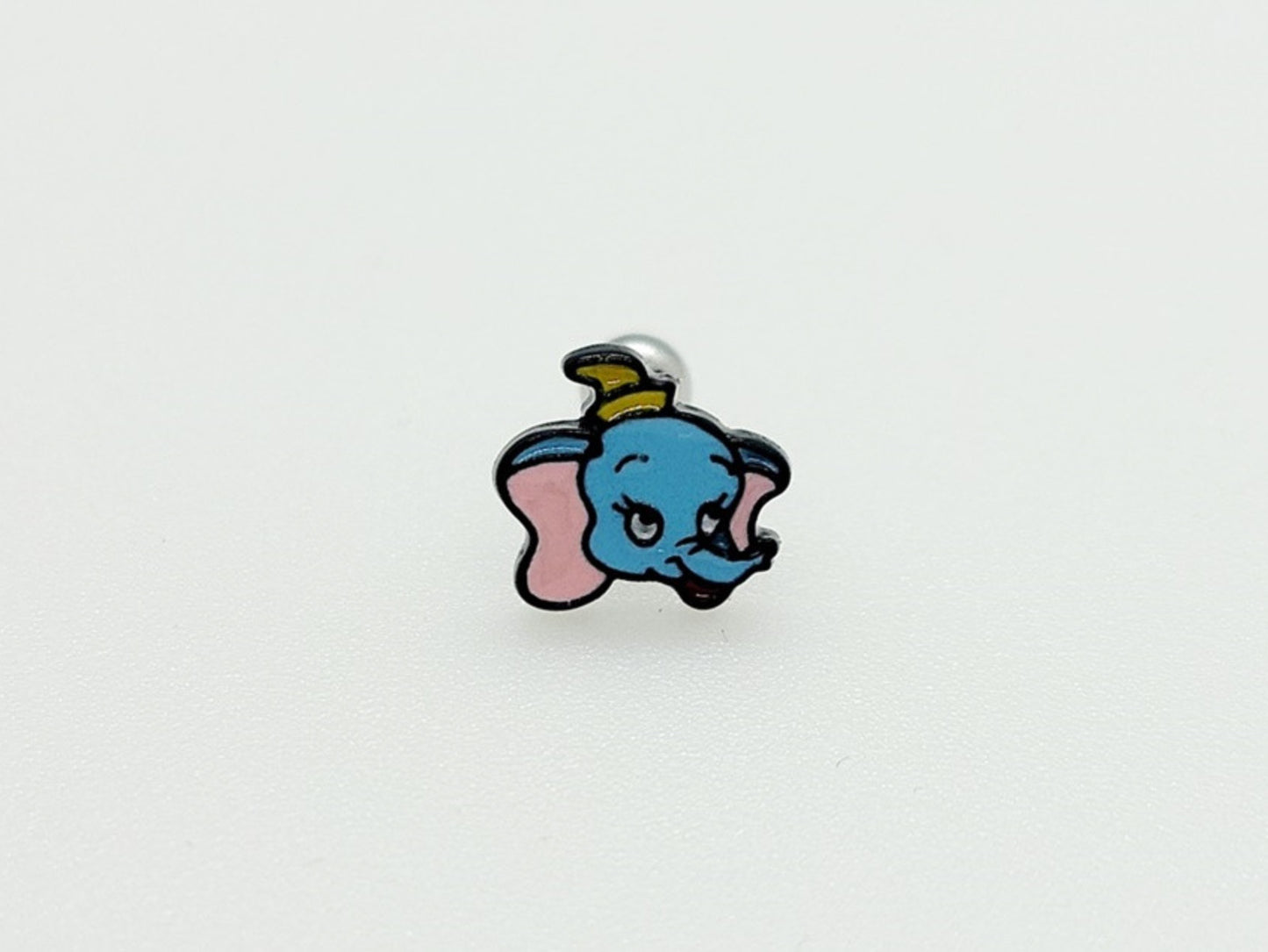 Dumbo Inspired Character Cute Baby Elephant Surgical Steel Piercing - Kawaii Animal Helix Stud Earring