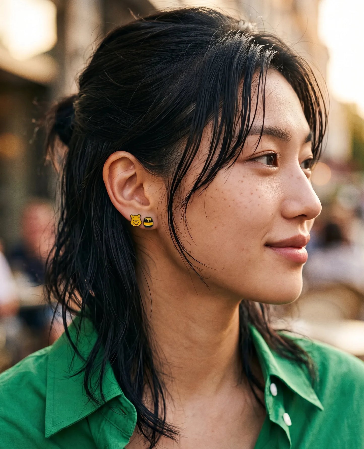 Vintage Winnie the Pooh Enamel Stud Set (4-Piece) | K-Style Kidult Earrings