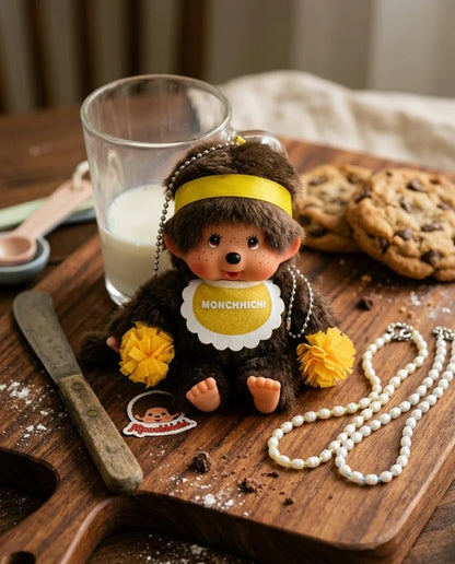 Monchhichi Cheerleader Plush Keychain Bag Charm | Yellow & Red