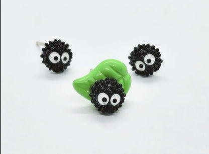 Soot Sprite Earrings Set - Spirited Away Inspired 925 Silver