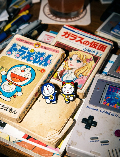 Doraemon & Dorami Mismatched Studs — Handmade in Korea