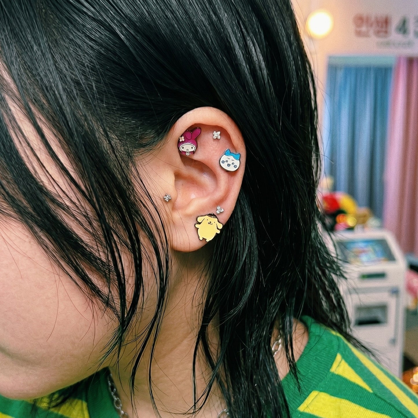 Micro CZ Triangle & Square Surgical Steel Barbell Piercing — 3 Colors