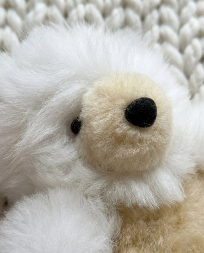 Real Alpaca Teddy Bear Bag Charm Keychain 20cm — Peruvian Fur, Urban Kitsch K-Style