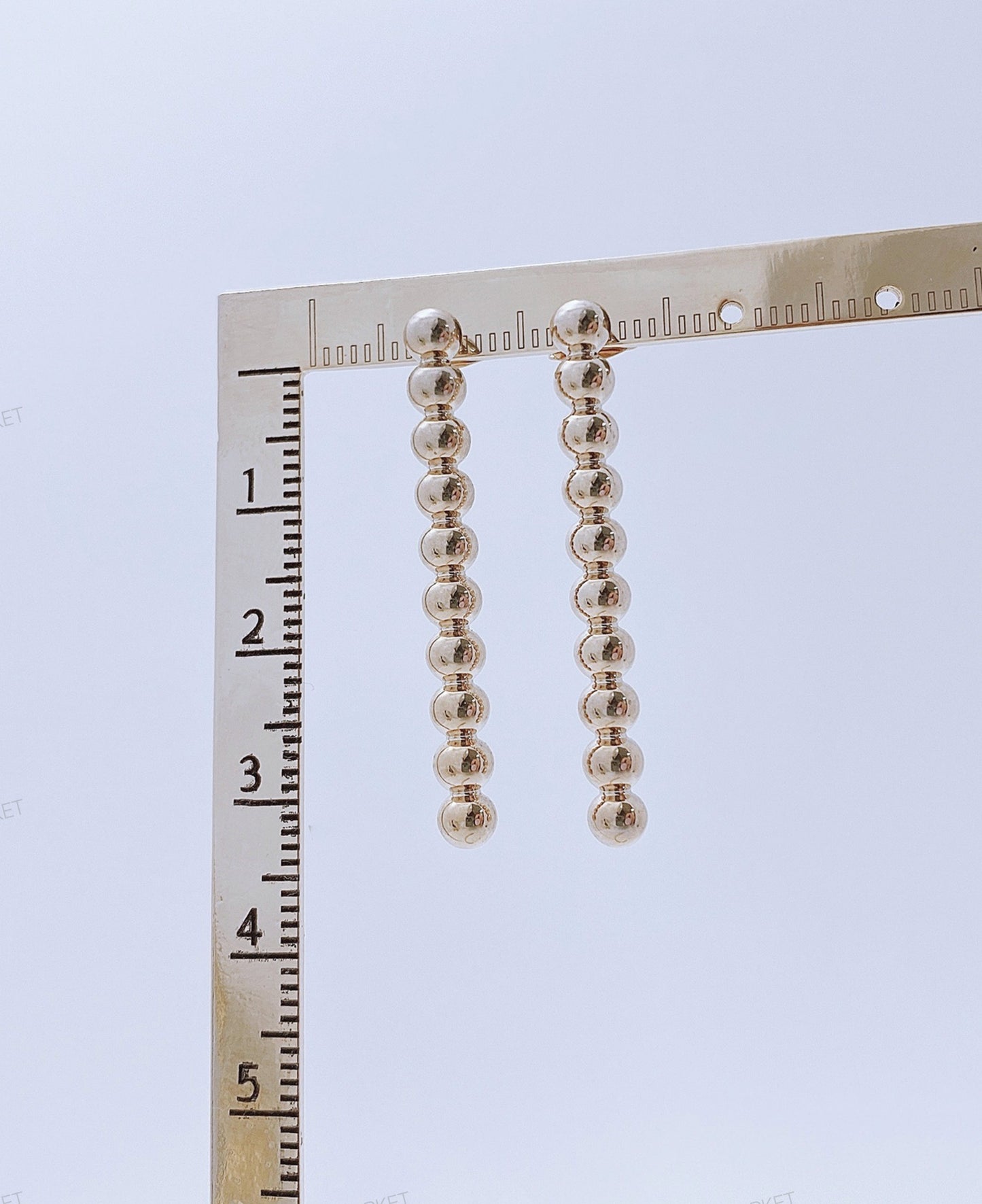 Minimalist Fixed Ball Bar Drop Earrings - Gold & Silver Titanium Post