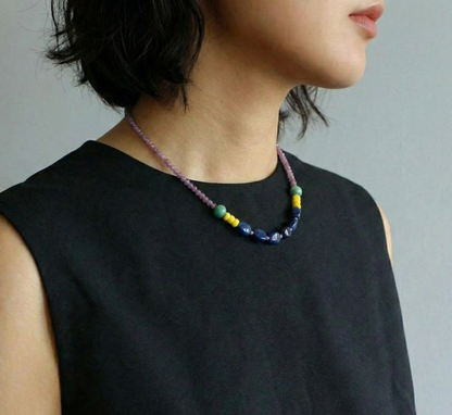 Colorful Beaded Choker Necklace - Y2K Summer Aesthetic Jewelry (5 Colors)