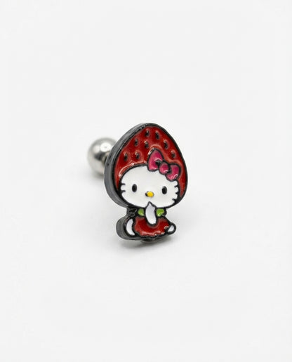 Hello Kitty Strawberry Barbell Stud Set | Surgical Steel Piercing