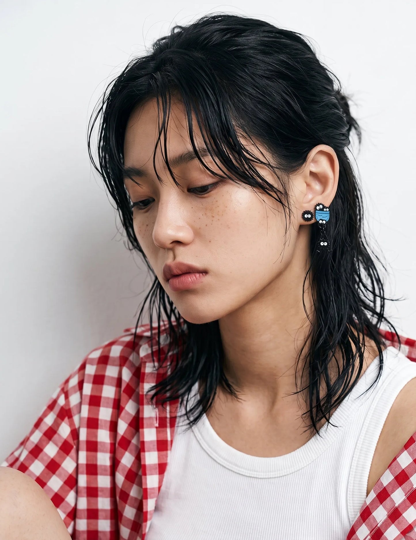 Soot Sprite Mismatched Drop Earrings | Ghibli Kitsch | Silver Post