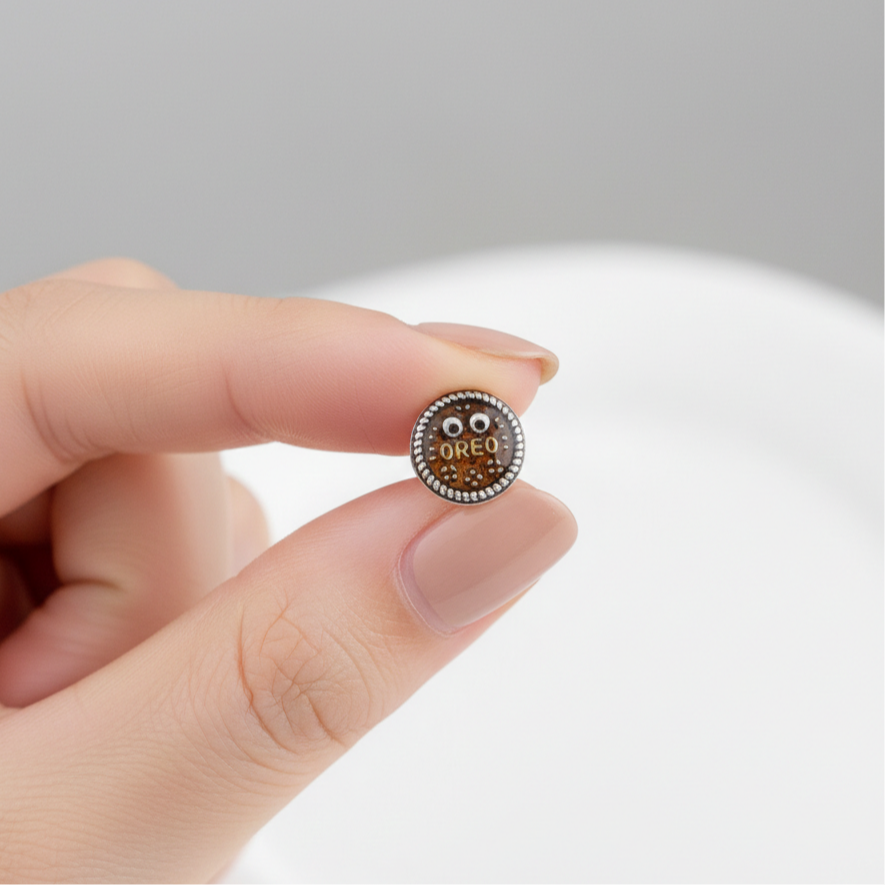 Oreo & Mickey Surgical Steel Piercings - 925 Silver Posts