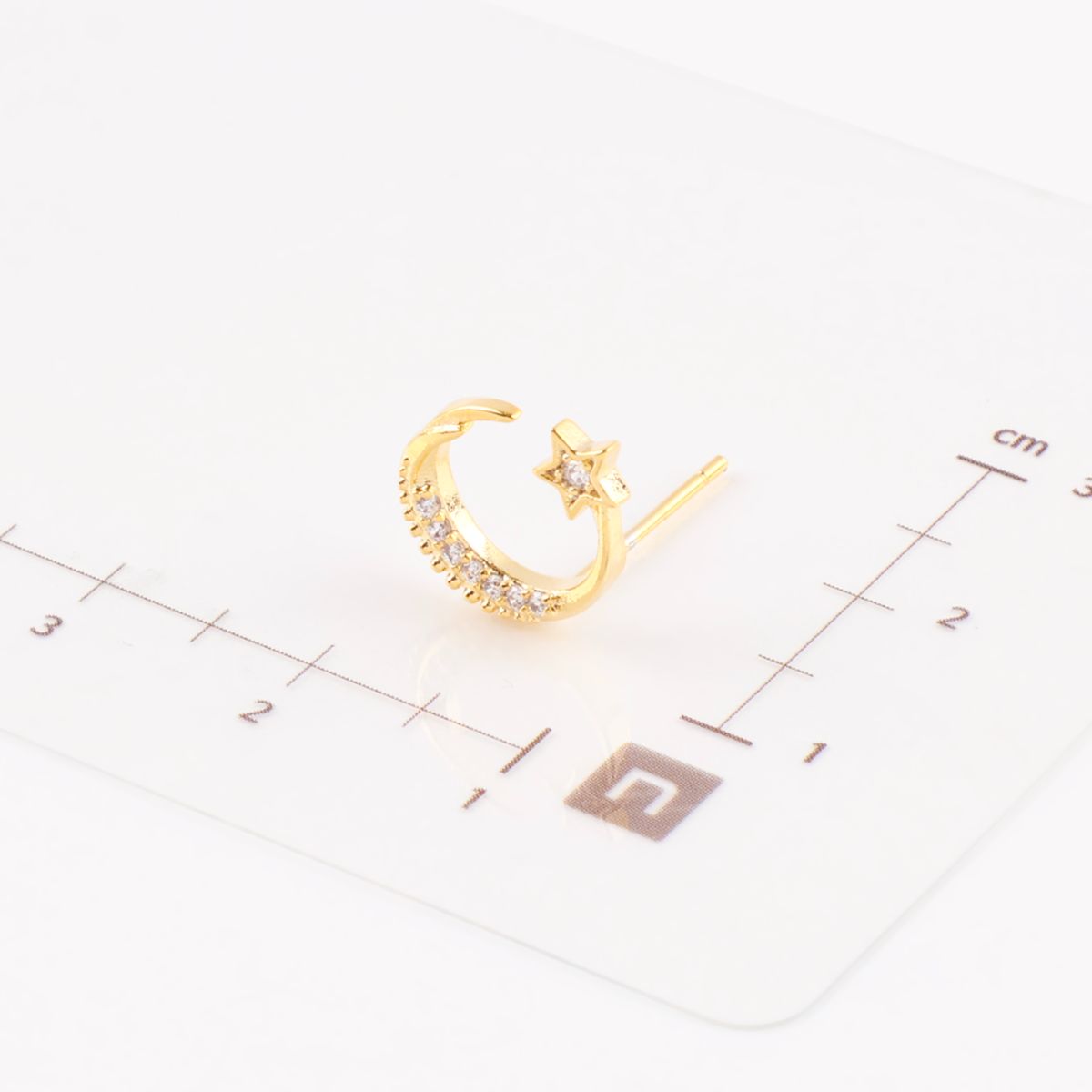 Celestial Crescent Moon & Star Pavé Stud Earrings | Silver, Gold & Rose Gold