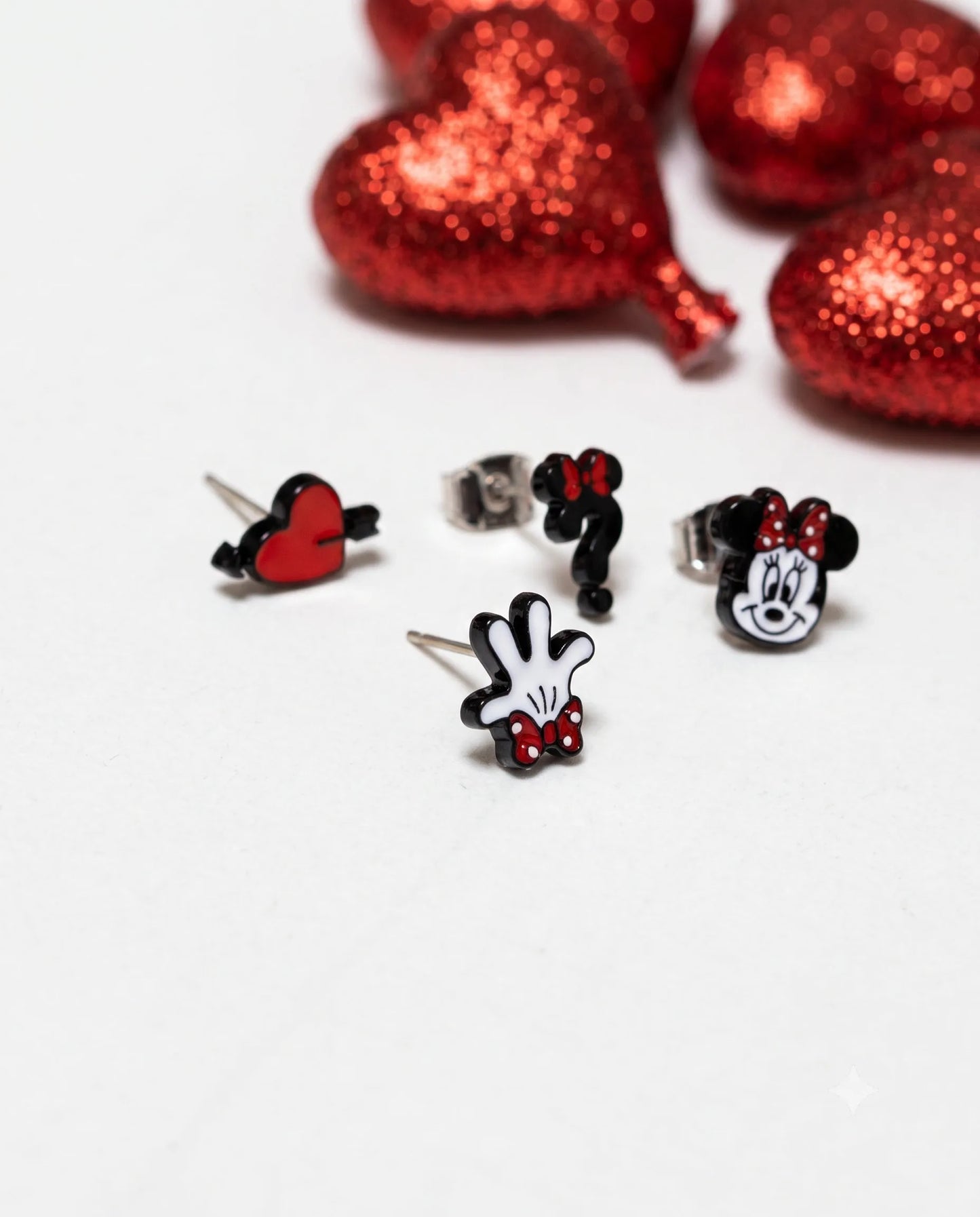 Vintage Disney Minnie Mouse Enamel Stud Set (4-Piece) | K-Style Kitsch Earrings