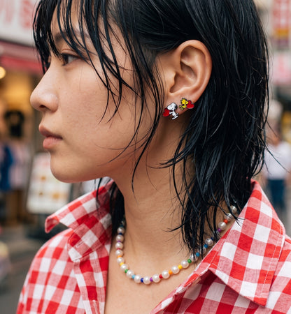 Rainbow Bead Acrylic Pearl Necklace — Y2K Kidcore Layered Choker