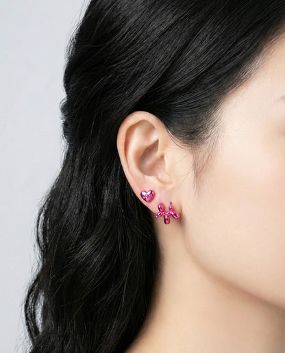 Balloon Dog Earrings - 3D Pop Art Studs in 5 Colors - Titanium Post
