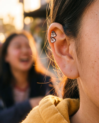 Chip 'n' Dale Barbell Stud | Mom & Daughter Matching Ear Stack