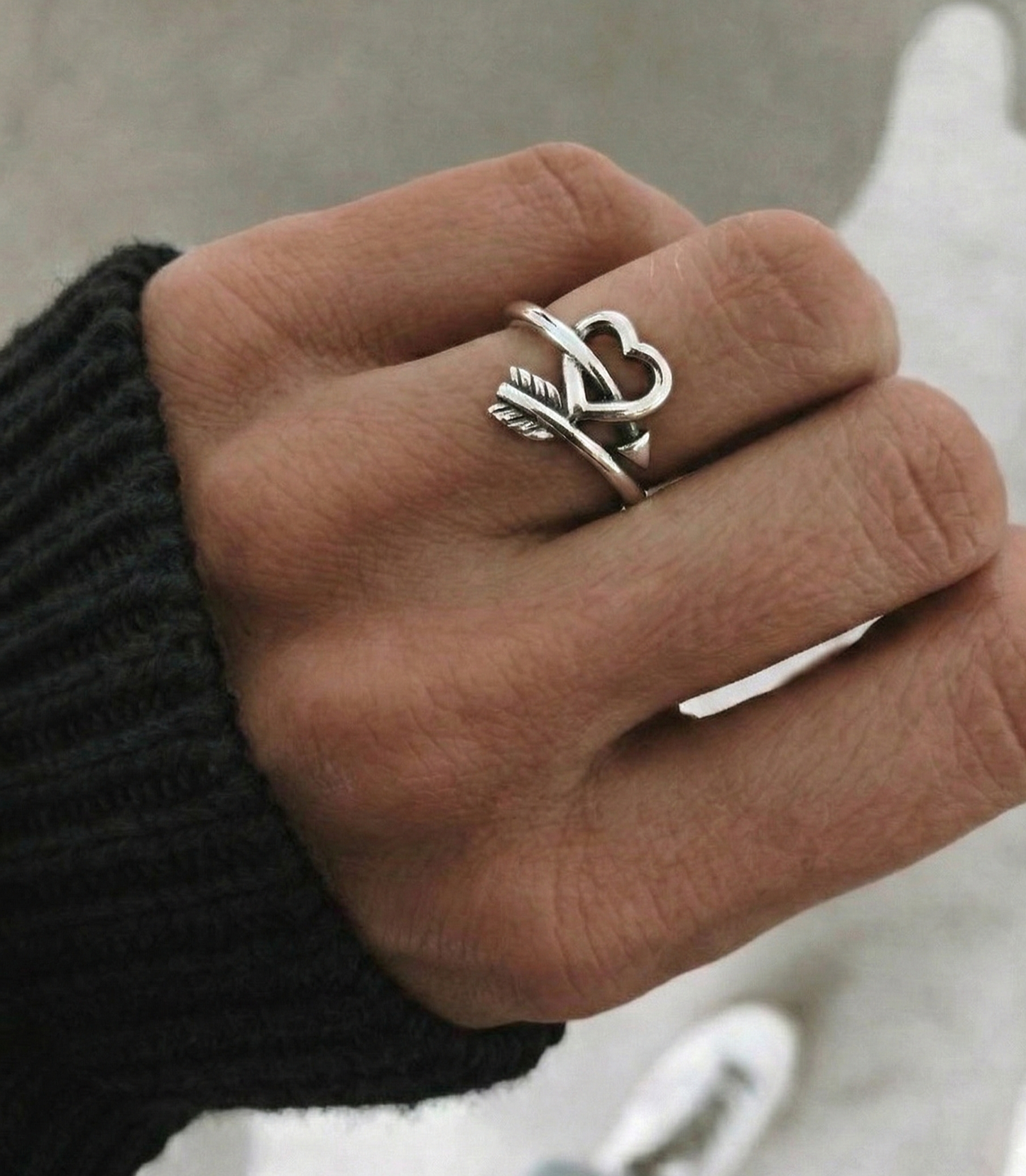 925 Sterling Silver Vintage Ring - Claddagh, Cupid Arrow & Heart Cross