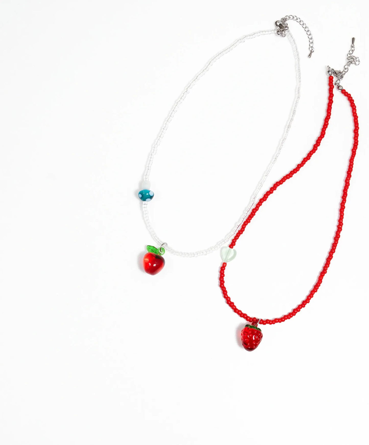 Fruit Charm Bead Necklace | Apple or Strawberry – K-Style