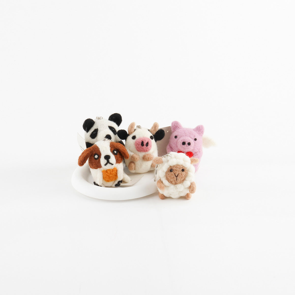 Handmade Nepal Wool Felt Animal Keychain - 5 Styles Bag Charm