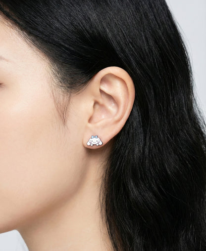 Kawaii Cinnamoroll-Style Puppy & Bear Asymmetric Stud Earrings - 925 Silver Post | Character Jewelry