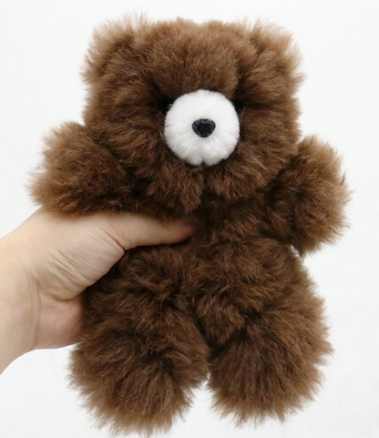 Handmade Real Alpaca Fur Fluffy Bear Keyring Bag Charm 20cm