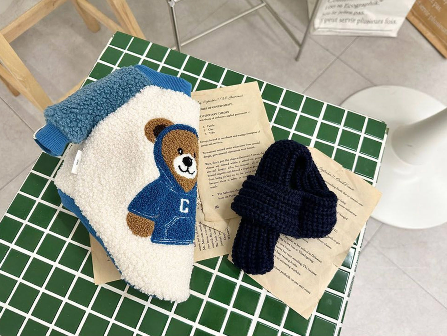 Cozy Bear Fleece Dog T-Shirt - Premium Made in Korea Winter Pet Apparel (XS to 2XL) | 3 Colors